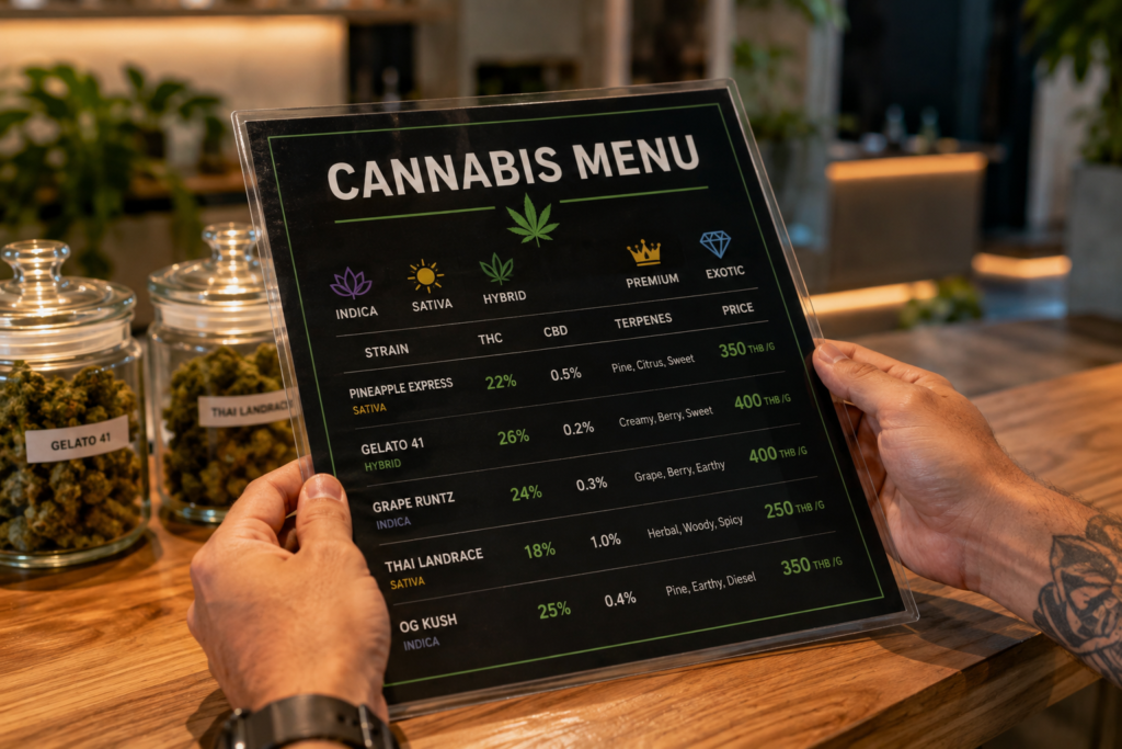 Thai menu